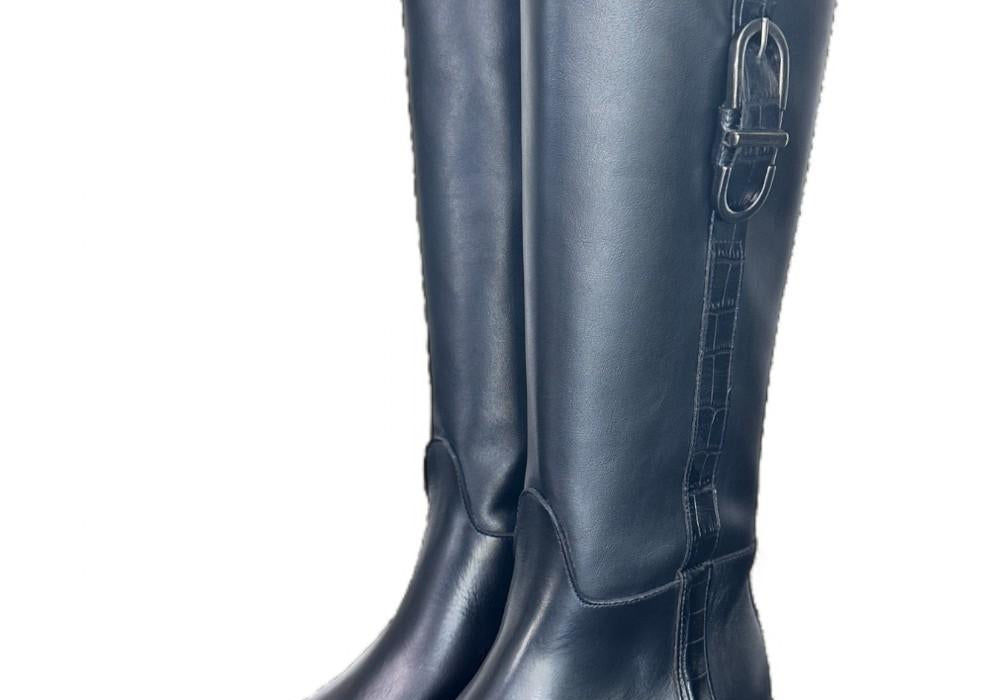 Stivale cavallerizzo nero con accessorio Cuir Noir 