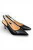 Slingback pelle nera T70 Chiconic