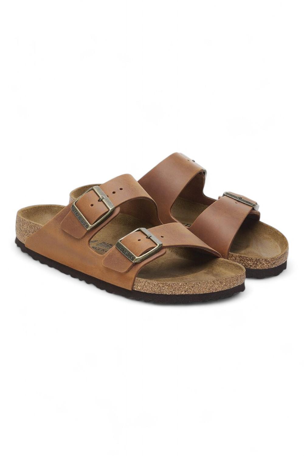 Ciabatta uomo Arizona 1028401 cognac oil leather Birkenstock 