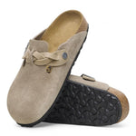 Sabot Boston Birkenstock Suede Braided Taupe 1026694 