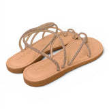 Sandalo infradito strass oro scuro Le Salentine 