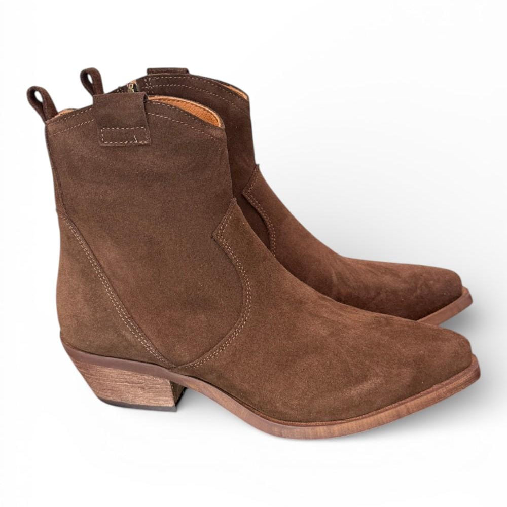 Stivaletto texano corto suede testa di moro Ranye<BR/> 