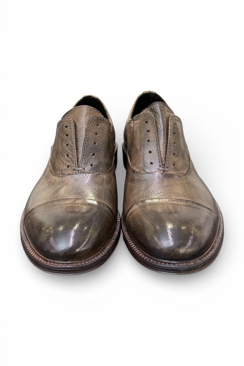 Scarpa no-laces pelle testa di moro Pawelks <BR/> 