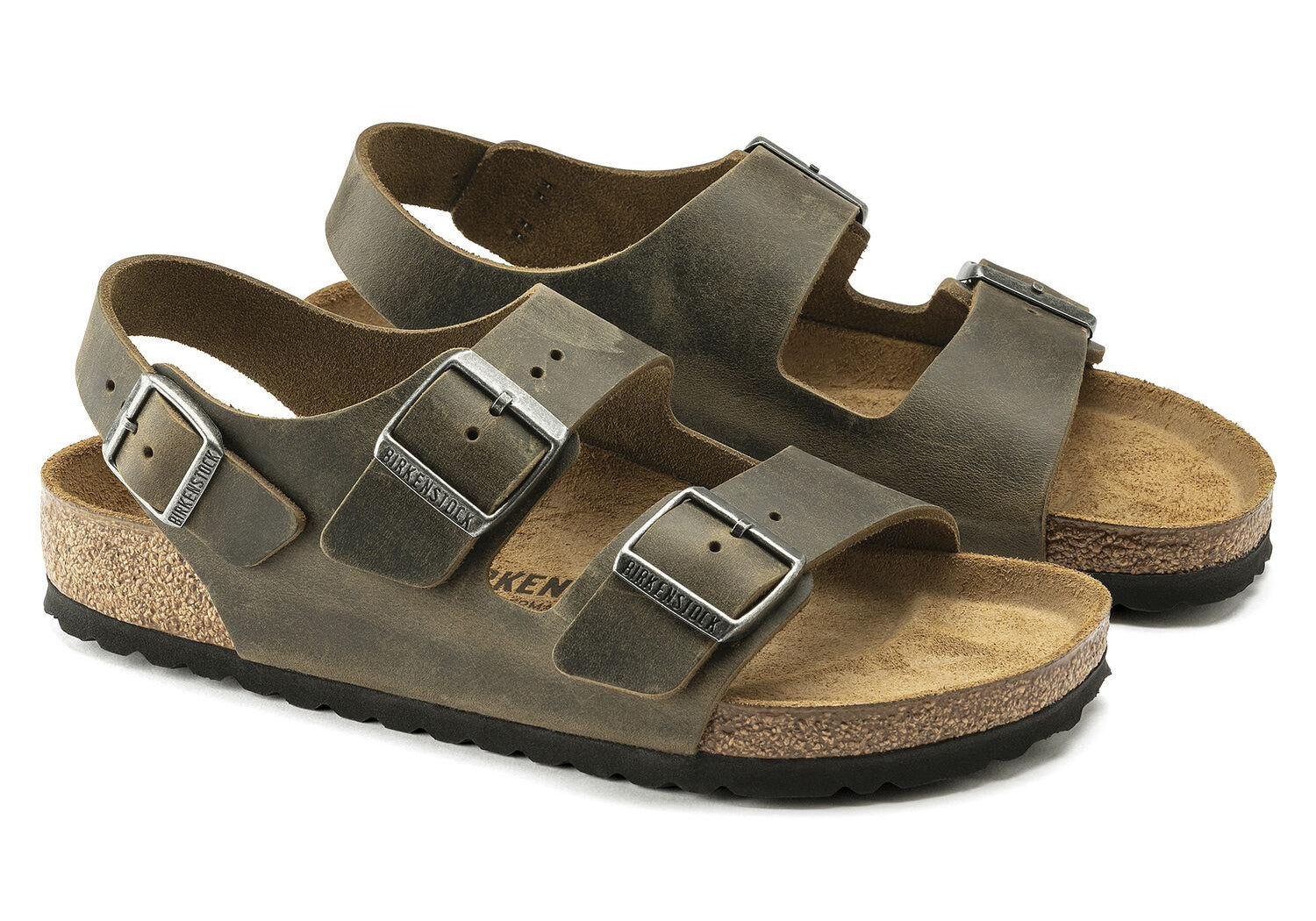 Sandalo Milano pelle verde Birkenstock 