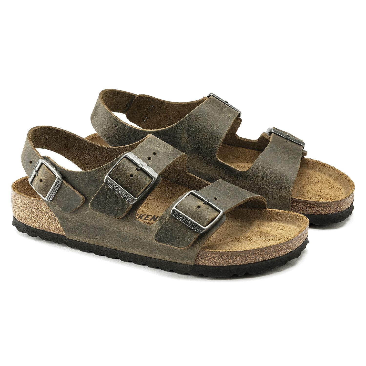 Sandalo Milano pelle verde Birkenstock 