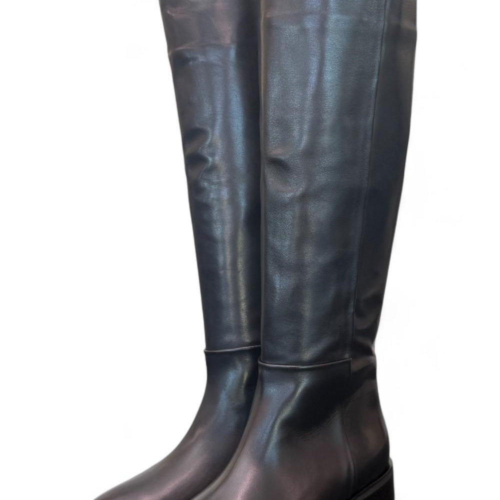 Stivale lungo forma tex pelle nera Elisa Lanci<BR/> 