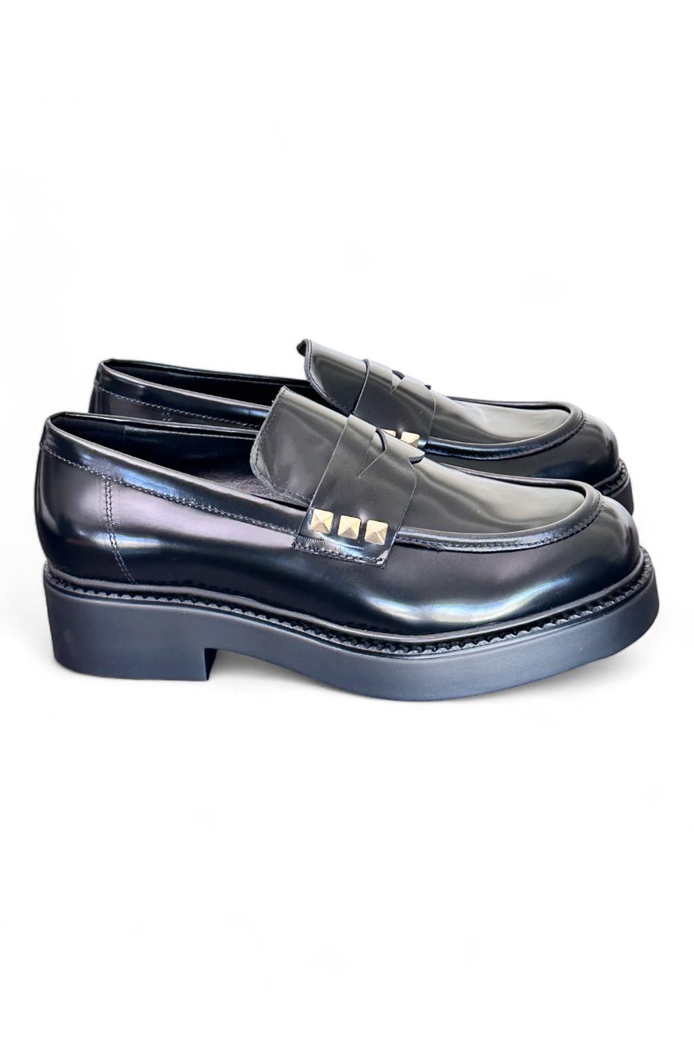 Mocassino donna Uma Parker borchiette nero 