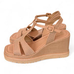 Sandalo rafia grano zeppa 90 Bruno Premi<BR/> 