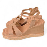 Sandalo rafia grano zeppa 90 Bruno Premi<BR/> 