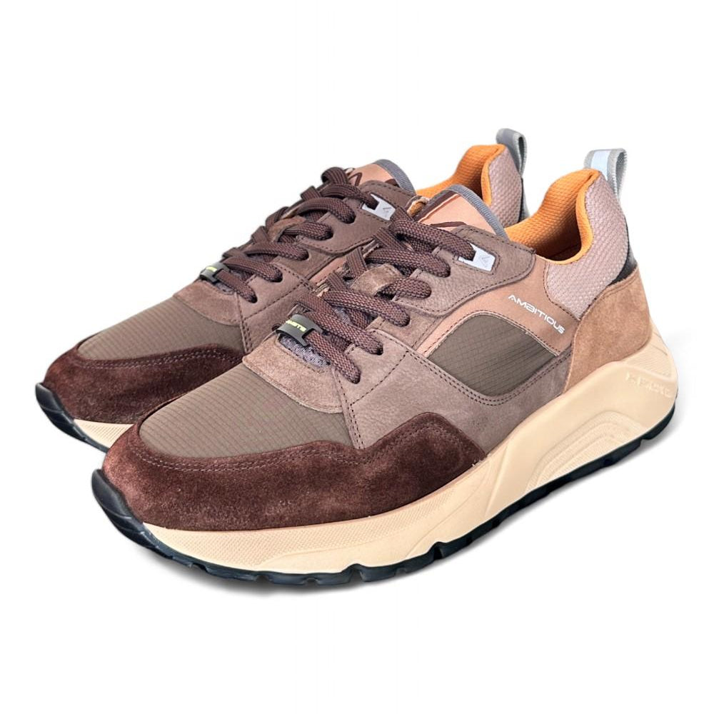 Sneaker extralight marrone e verde Ambitious 