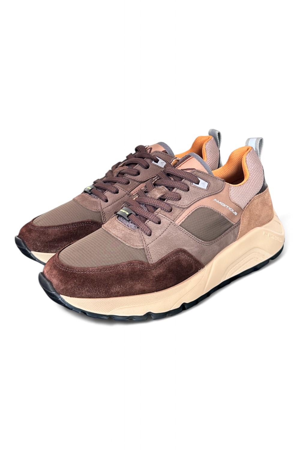 Sneaker extralight marrone e verde Ambitious 