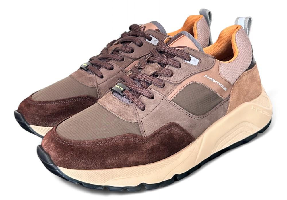 Sneaker extralight marrone e verde Ambitious 