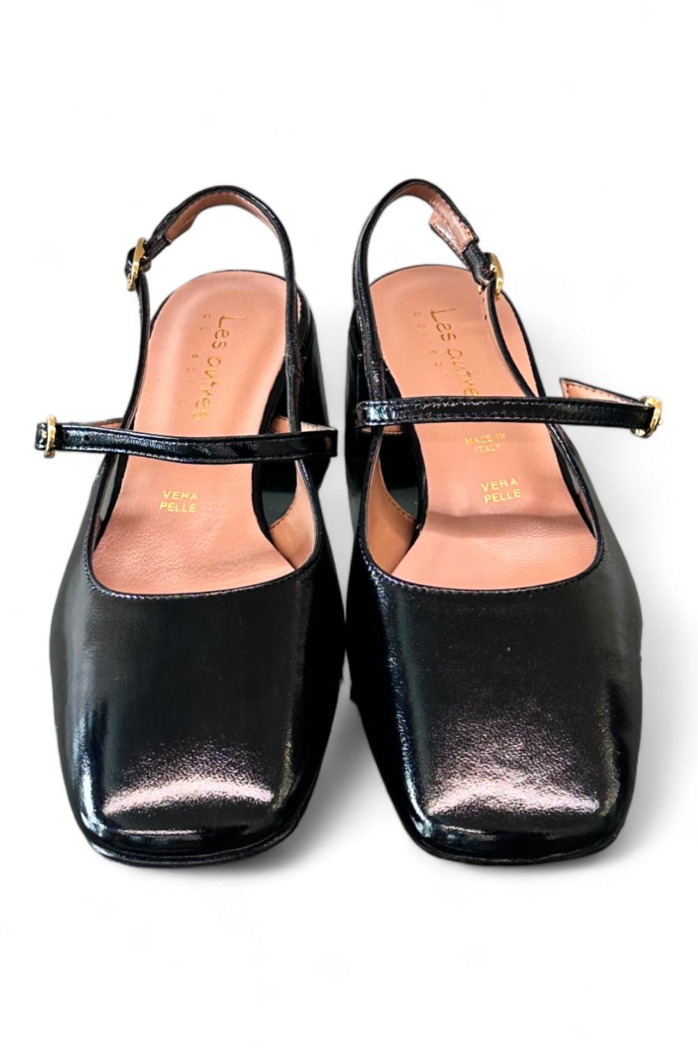 Slingback cintino naplak nero Les Autres tacco 50 