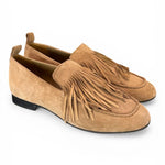 Mocassino frange camoscio beige JVAM<BR/> 