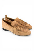 Mocassino frange camoscio beige JVAM