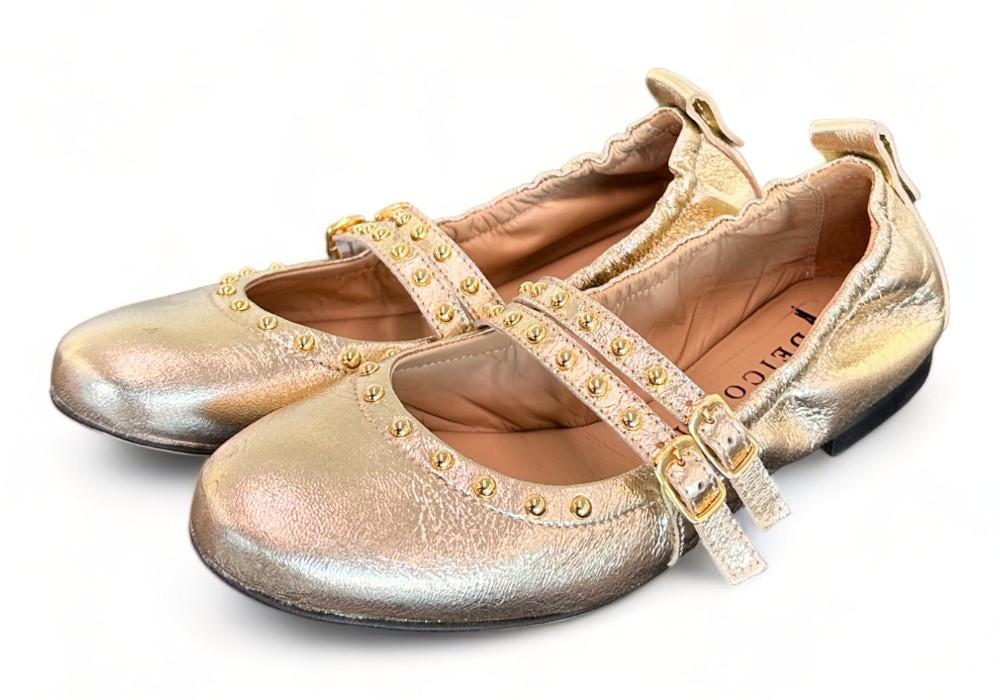 Ballerina cintini  pelle platino Dei Colli<BR/> 