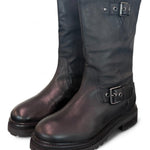 Stivale biker 3/4 nabuk nero Janet<BR/> 