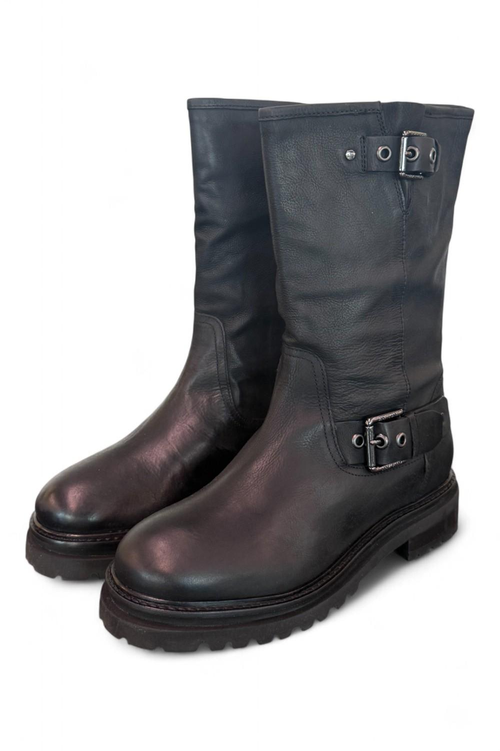 Stivale biker 3/4 nabuk nero Janet<BR/> 