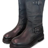 Stivale biker 3/4 nabuk nero Janet<BR/> 