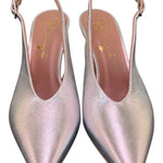 Slingback pelle argento Ranye T70<BR/> 