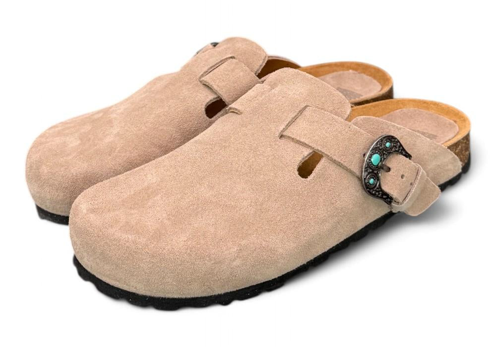 Sabot Taji by Lagoa in suede pietra 