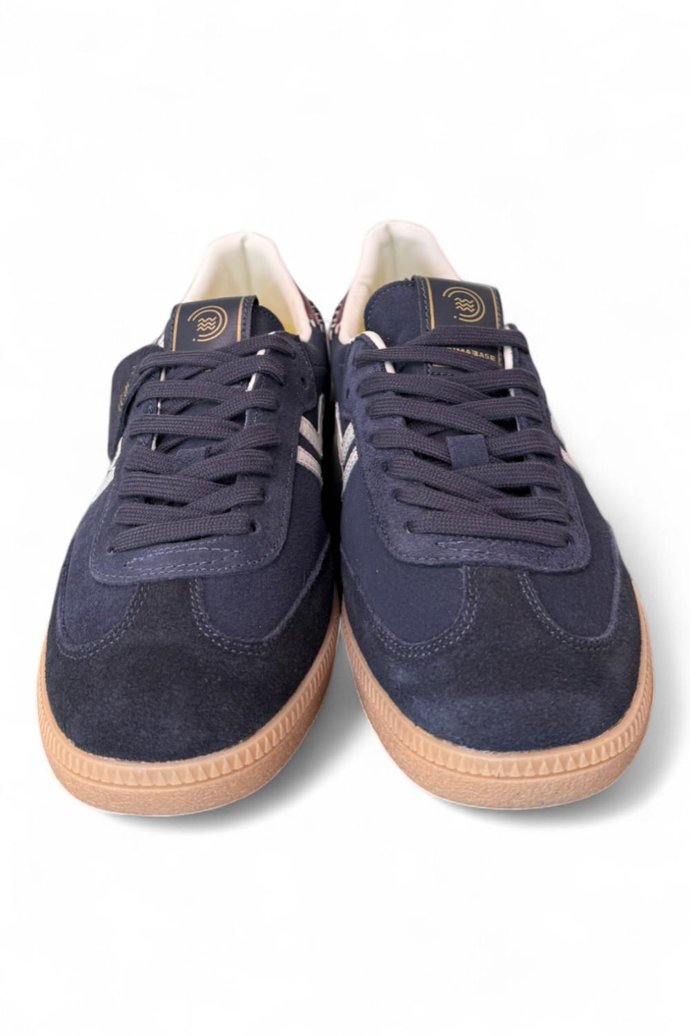 Sneaker uomo low suede blu Primabase <BR/> 