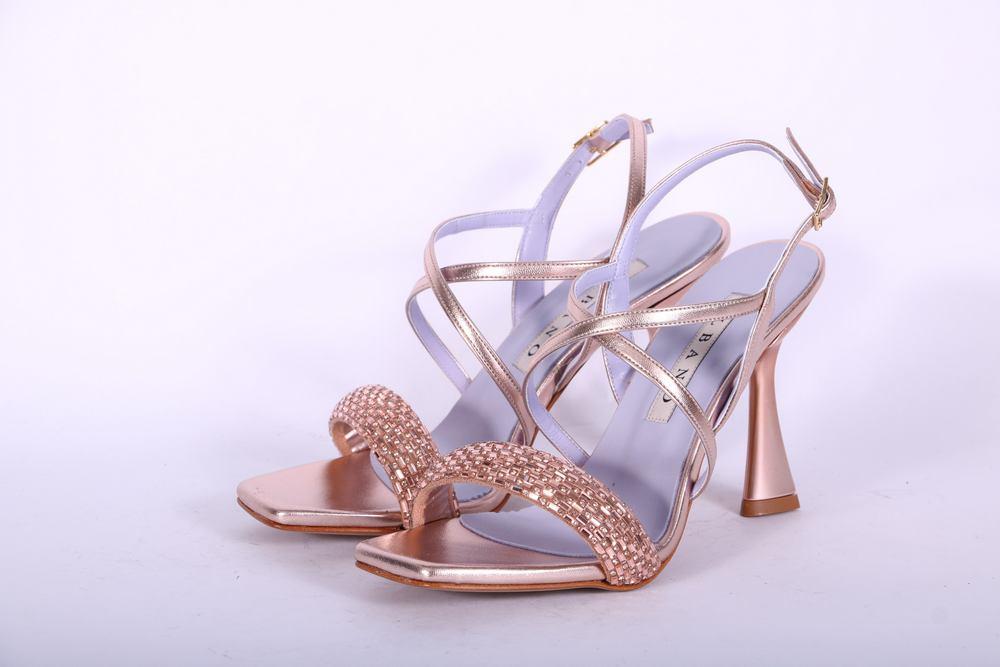 Sandalo incrocio strass rame  Albano 