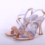 Sandalo incrocio strass rame  Albano 