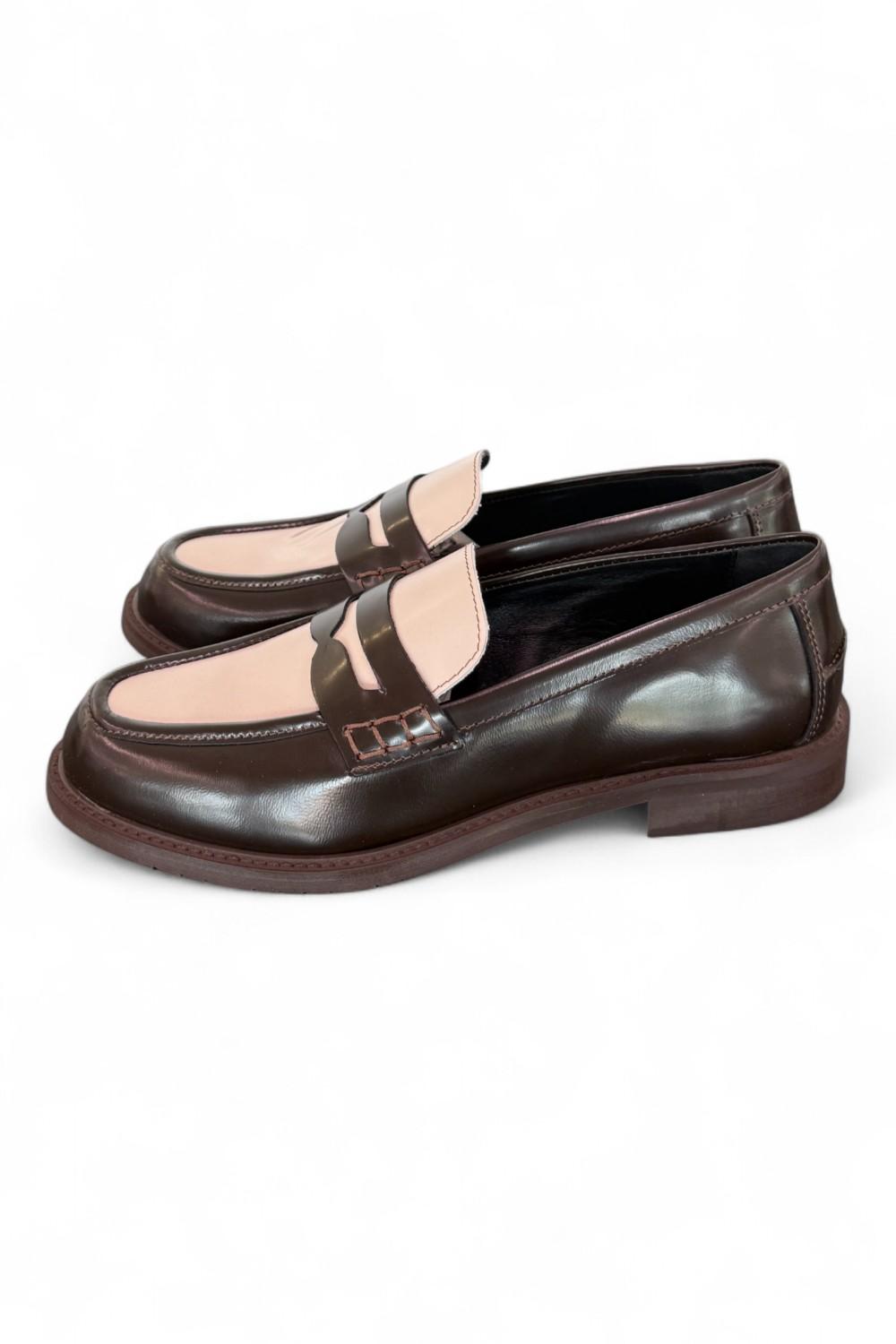 Mocassino abrasivato marrone crema Anima 