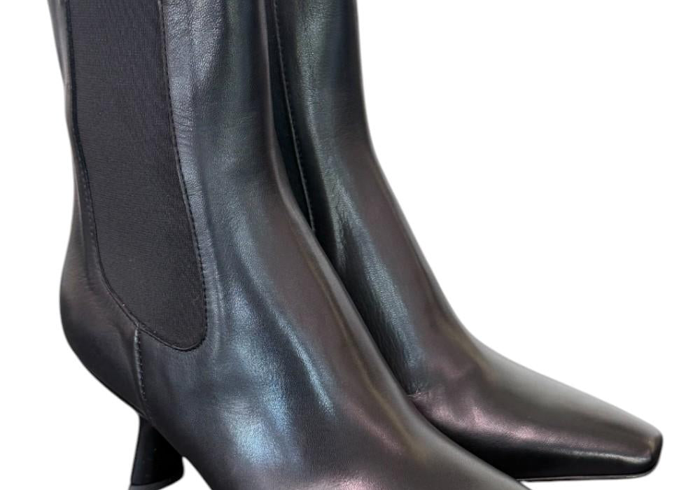 Stivaletto beatles T60 pelle nera Elisa Lanci<BR/> 