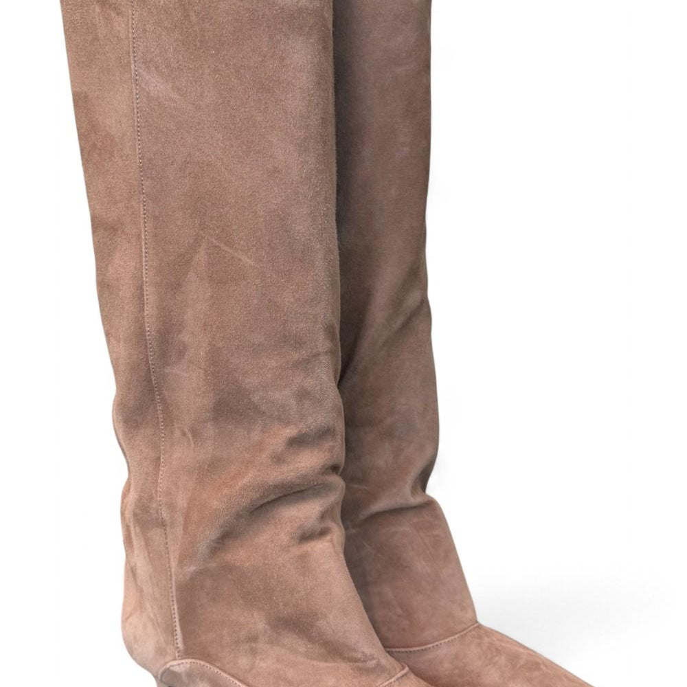 Stivale arricciato a tubo suede beige Anima <BR/> 
