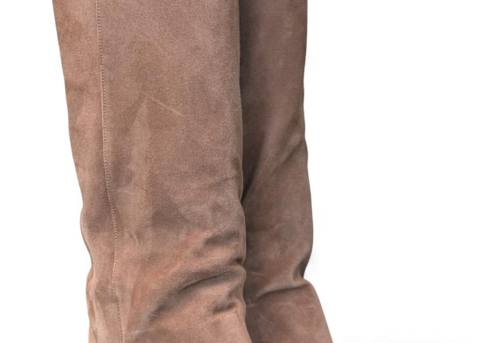 Stivale arricciato a tubo suede beige Anima <BR/> 