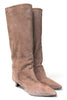 Stivale arricciato a tubo suede beige Anima
