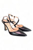 Slingback pelle nera tacco 90 Matteo Pitti
