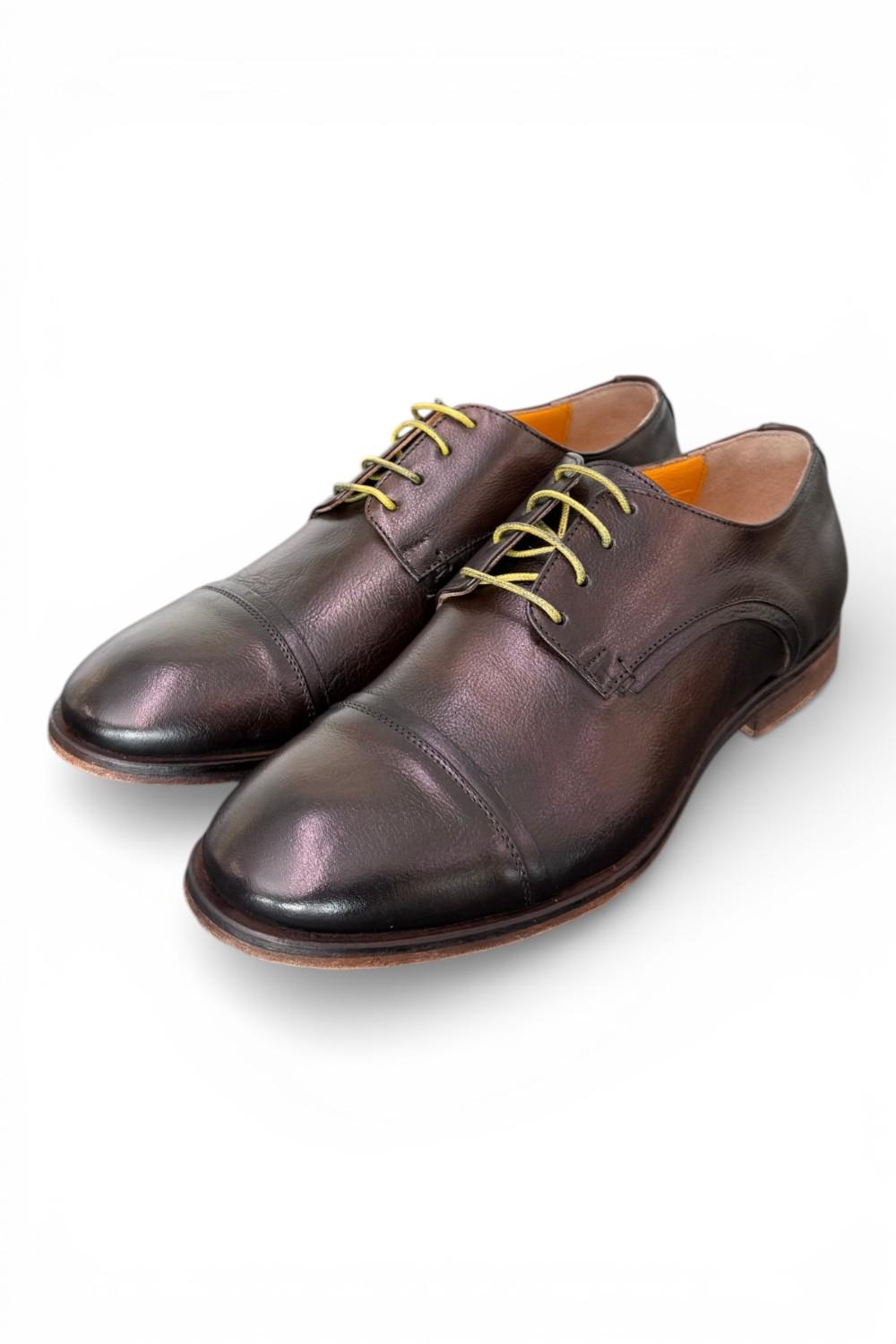 Allacciato derby pelle testa di moro F.lli Rennella<BR/> 