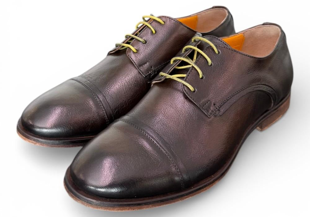 Allacciato derby pelle testa di moro F.lli Rennella<BR/> 