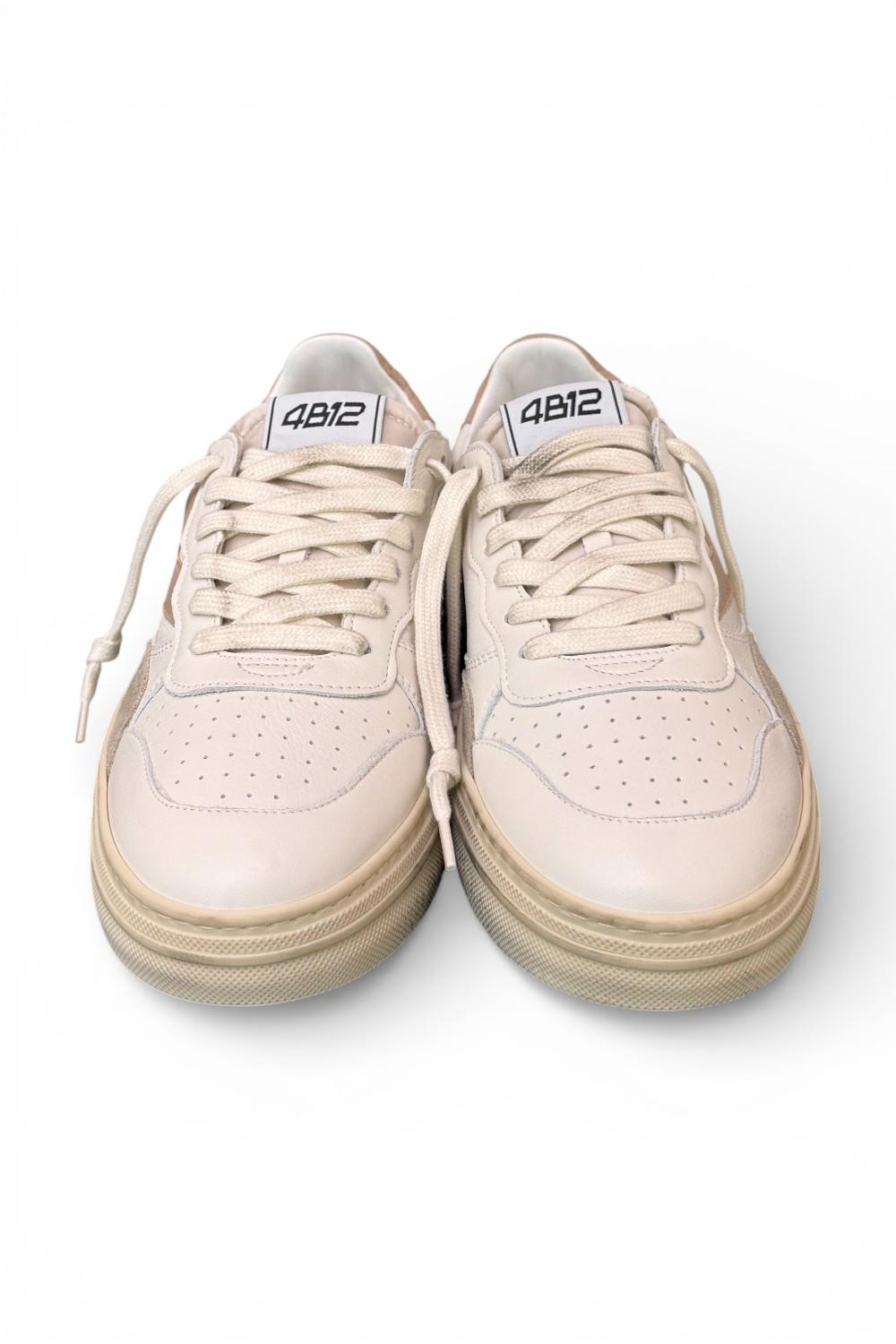 Sneaker uomo 4B12 Hyper U3006 bianca beige grigia 