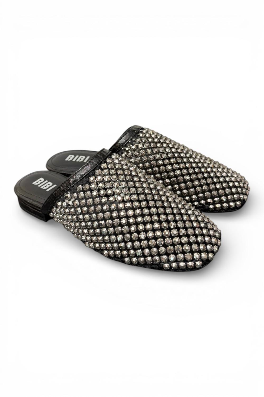 Sabot strass nero argento Bibi Lou 
