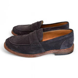 Mocassino suede blu Franco Fedele<BR/> 