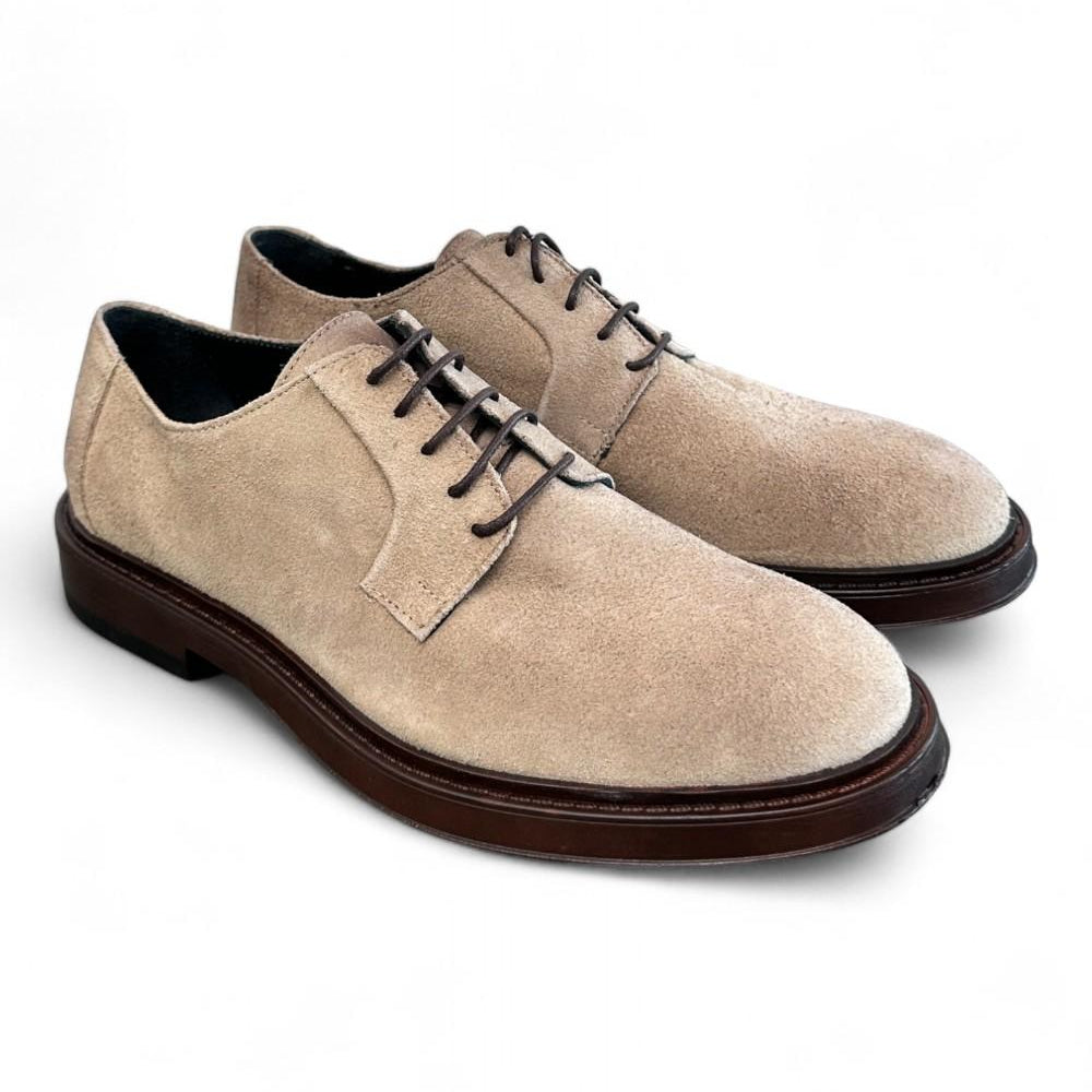 Scarpa allacciata suede beige F.lli Rennella 