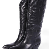 Stivale Texano ricamo in pelle nera Ranye 