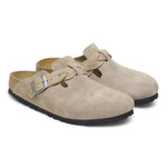 Sabot Boston Birkenstock Suede Braided Taupe 1026694 
