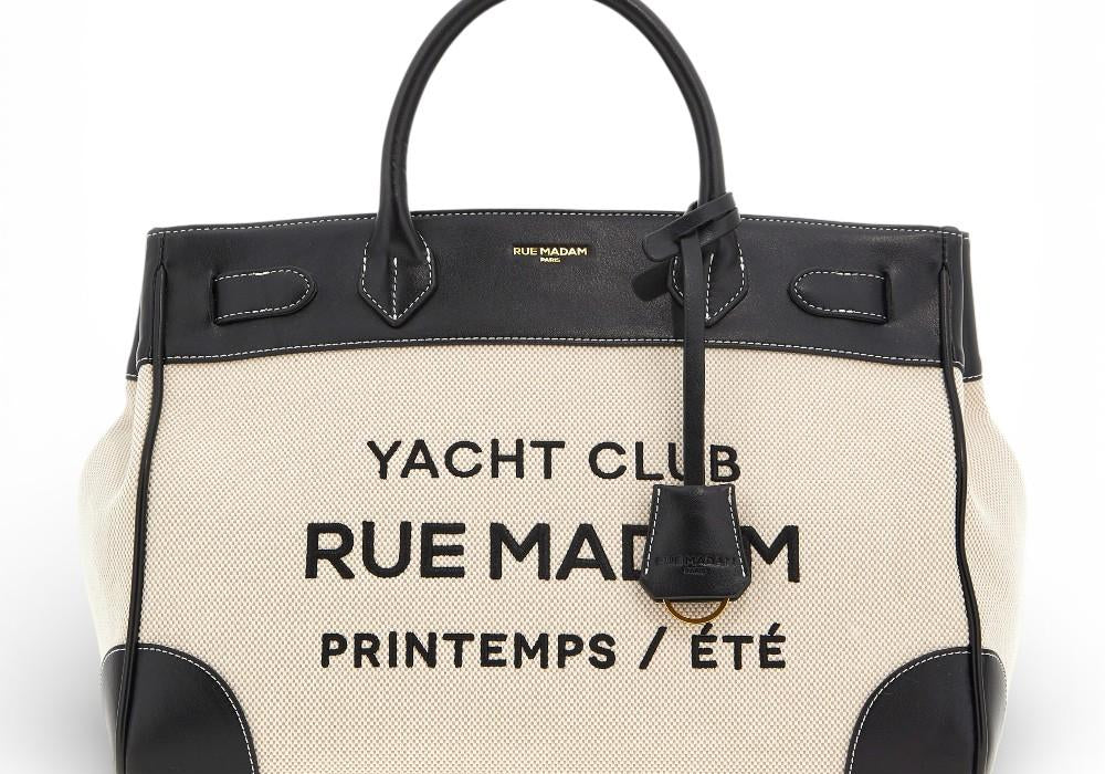 Shopping Riviera Tote bag beige black Rue Madam 