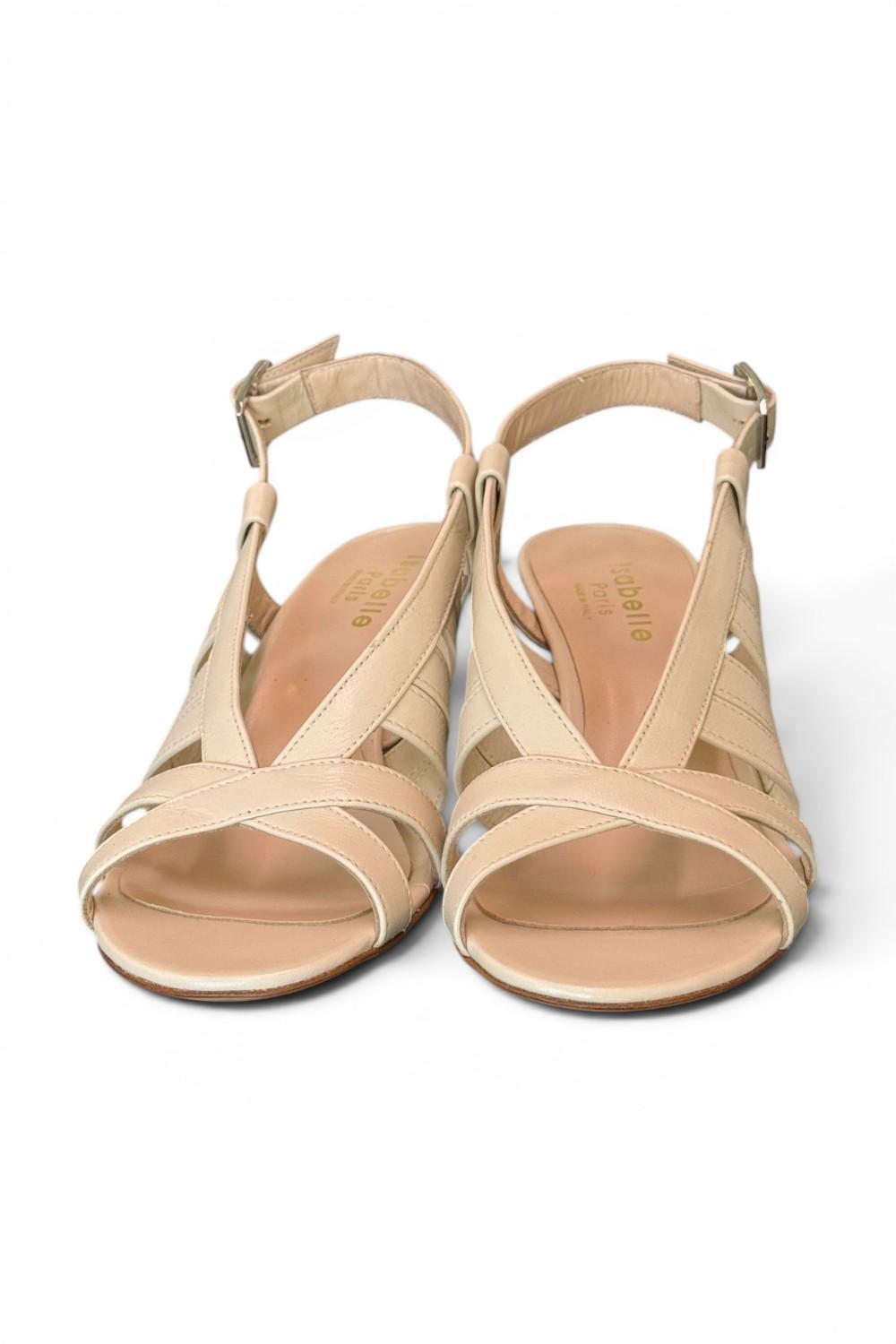 Sandalo gabbia pelle latte Isabelle Paris 