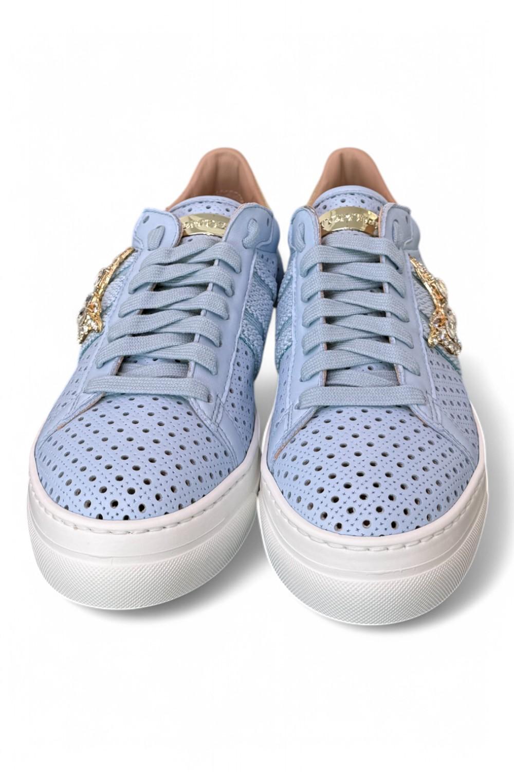 Sneaker Stokton Diva nappa celeste 