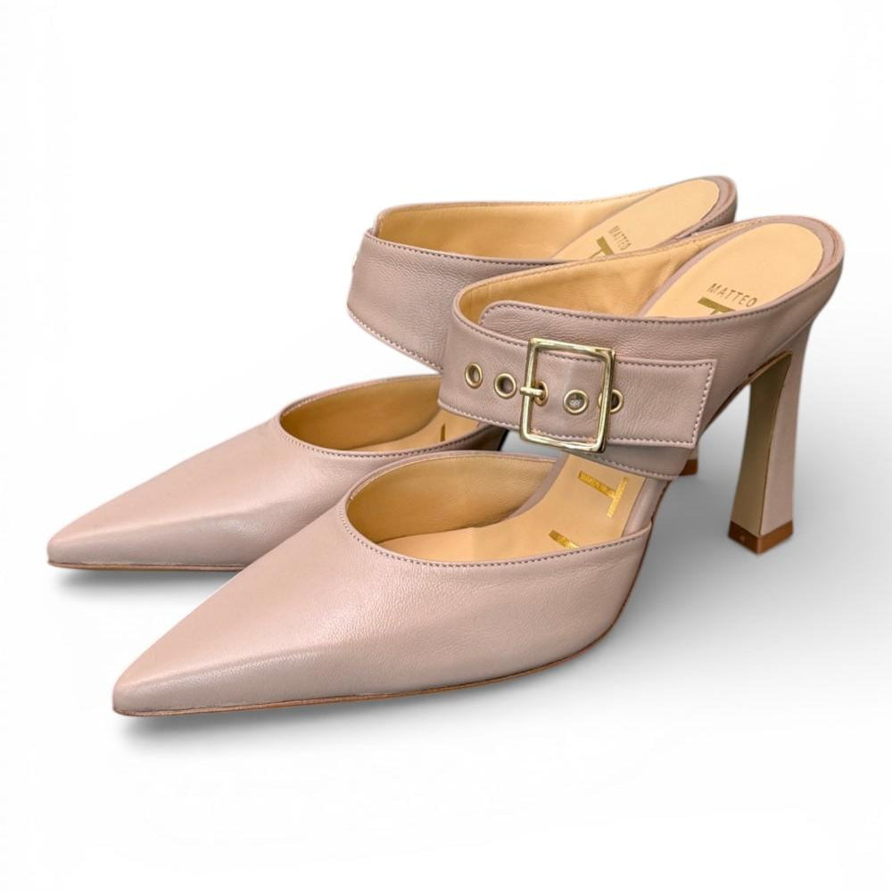 Sabot fibbia pelle Taupe Matteo Pitti 