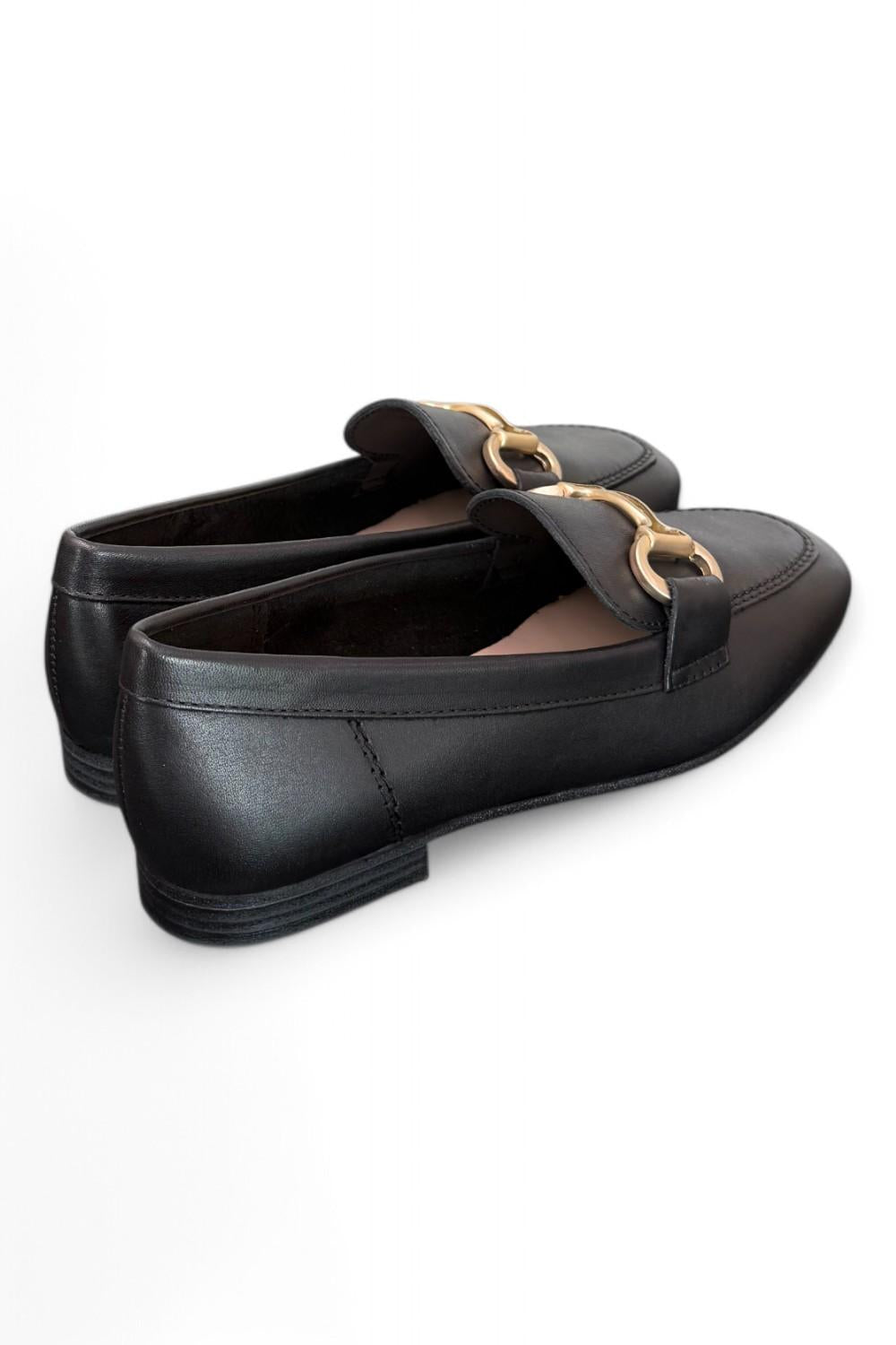 Mocassino accessorio pelle nera Francesco B.<BR/> 
