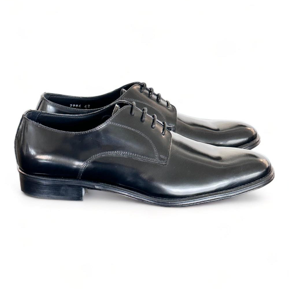 Scarpa allacciata liscia nera cerimonia 