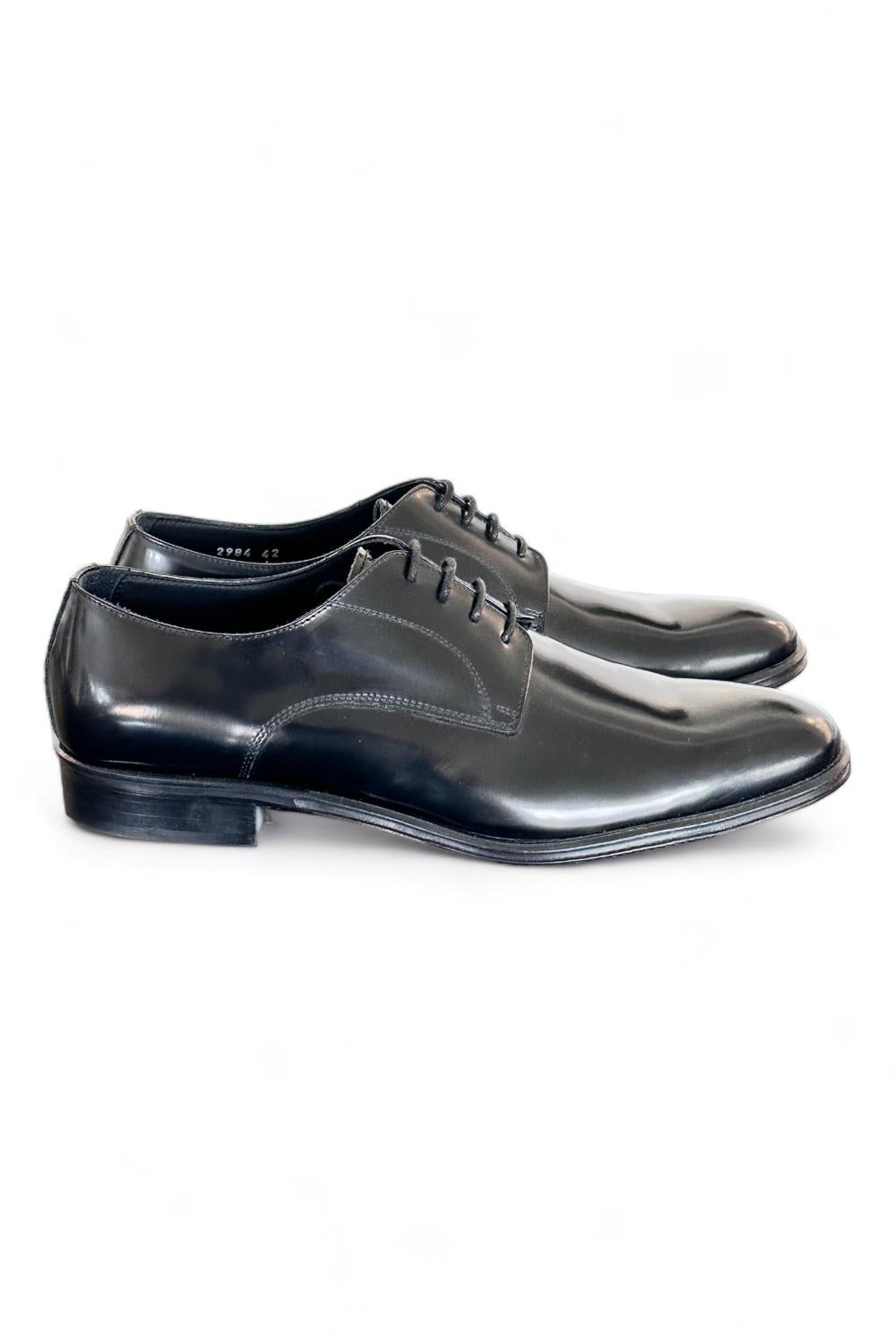 Scarpa allacciata liscia nera cerimonia 