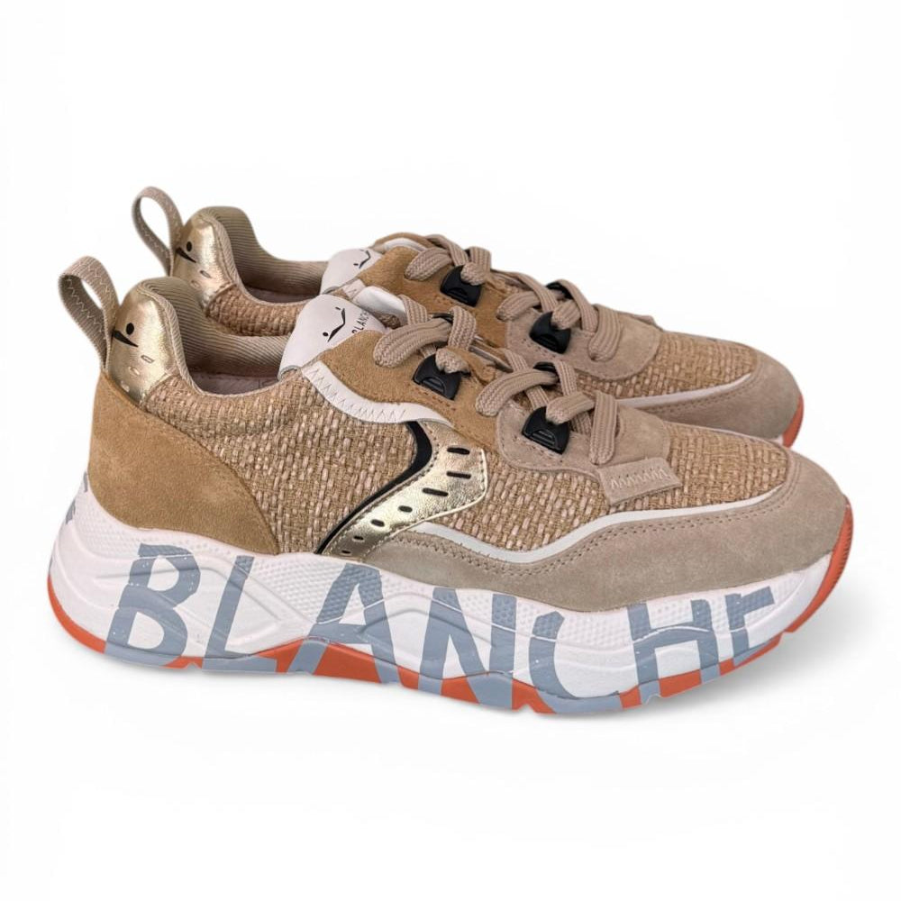 Sneaker donna Voile Blanche Club 105 sand rafia 2E44 